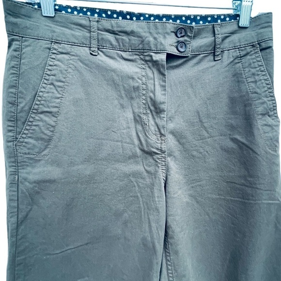BODEN Wideleg Crop Green Button Pants Chino Slacks Khakis size 6 US women’s - Picture 10 of 11